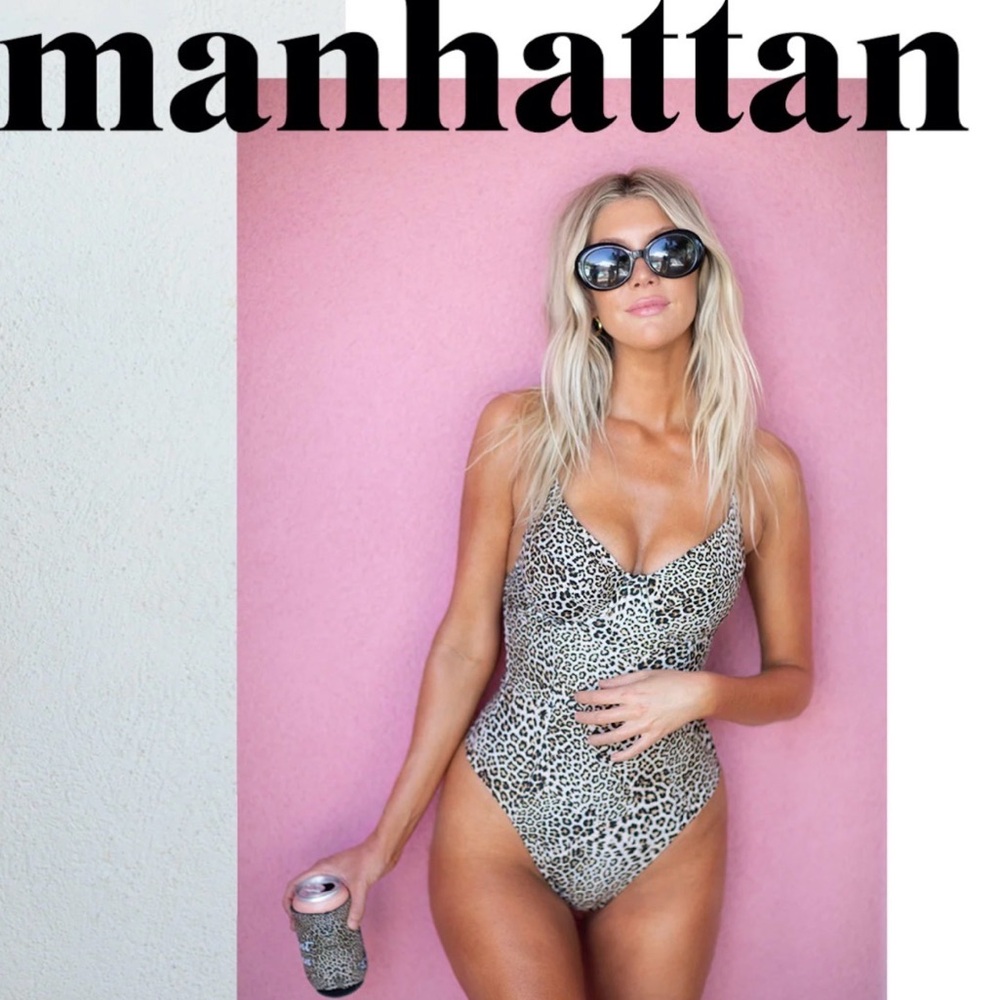 Skatie NWOT Leopard-Print One-Piece Swimsuit - Beige & Black